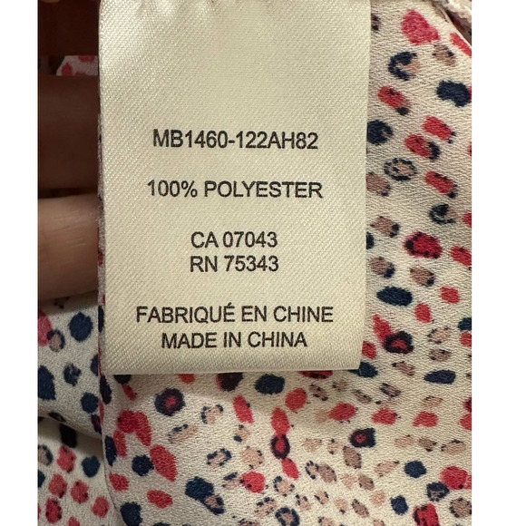 Rachel Zoe confetti print mock neck front tie blouse size XS - Picture 6 of 11